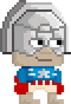 A player wearing the Freedom Fighter Set