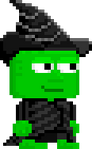 A player wearing the full Bad Witch set.