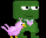 A player wearing the Lovebird Pendant