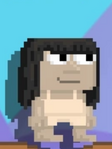 A player wearing Long Black Bangs