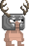 A player wearing the Knight's Helm - Antlers