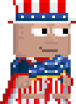 A player wearing some Stars and Stripes clothes.