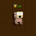A player wearing a Growmoji Wow Mask