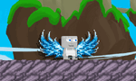 A player wearing the Soulforge Wings.
