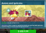 The Aurora and Igniculus' purchase screen