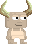 A player wearing the Dungeon Horns.