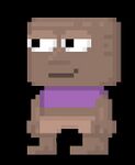A player wearing the Much-Too-Small Lavender Shirt