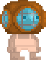 A player wearing the Diving Bell.