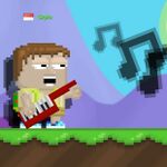 A player wearing the Keytar