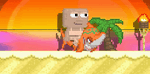 A player with the Riding Sand Shark equipped