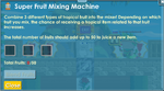 The Super Fruit Mixing Machine's UI