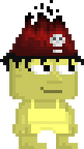 A player wearing the Cursed Wizard Hat