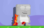 A player wearing a Flaming Cape