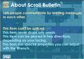 Scroll Bulletin's in-game description.