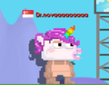 A player wearing the Unicorn Mask