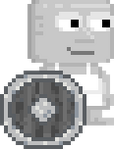 A player wearing the Round Shield.