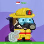 A player wearing the Firefighter Helmet - Yellow