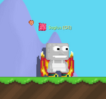A player with the Oxen Battle Boots equipped.