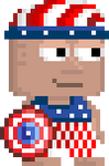 A player wearing the Star Spangled Shield with some Stars and Stripes clothes.