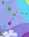 A bunch of ornaments and mistletoe exploding out
