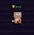 A player wearing a plunger