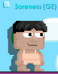 A player wearing the Nerd Hair