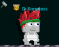 A player wearing the Fruit Warrior Hair - Watermelon Clan