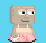 A player equipping the Poodle Skirt.