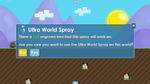 Ultra World Spray's screen
