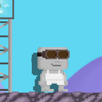 A player wearing the Engineer's Goggles.