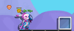 A player equipping the Space Rabbit (transformed)